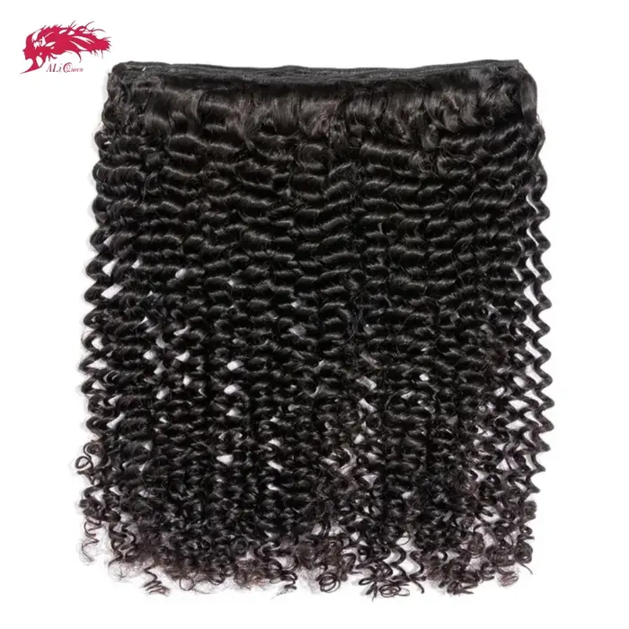 Ali Queen cheveux crépus bouclés cheveux humains paquets 3/4 pièces brésilien 10 "- 30" couleur naturelle 100% cheveux humains armure Remy Extension de cheveux