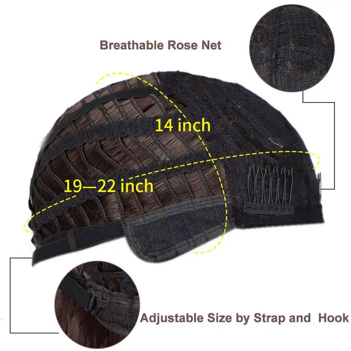 Perruque Synthétique Bouclée et Ondulée avec Frange pour Femme, Cheveux Bruns Naturels