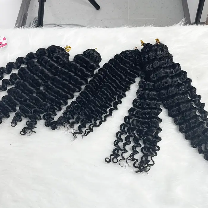 Extensions de tresses au crochet en cheveux humains vierges bruts, bouclés crépus style bohème, pré-séparées, cuticules alignées, 100g par paquet, non traités