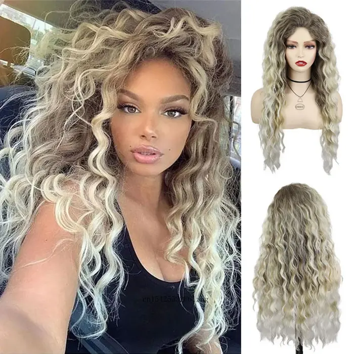GNIMEGIL – perruque synthétique grise longue ondulée pour femmes, perruque ondulée naturelle moelleuse et bouclée, Cosplay, fête d'halloween, résistante à la chaleur
