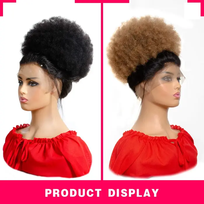 Afro crépus bouclés cordon queue de cheval pince à cheveux humains dans les Extensions