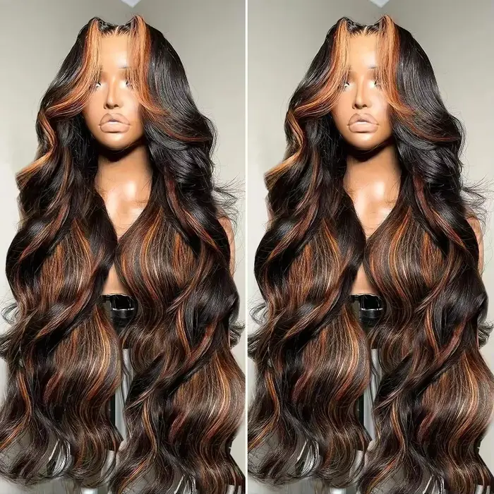 13x4 Ombre dentelle avant perruque cheveux humains mettre en évidence les cheveux humains 220% densi