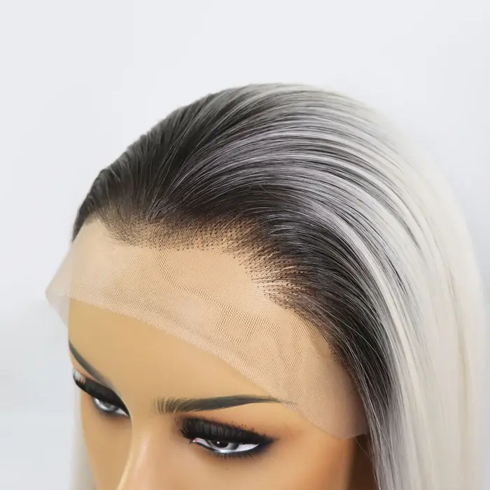 13X3 sans colle frontale dentelle perruques pour femmes longs ondulés cheveux synthétiques