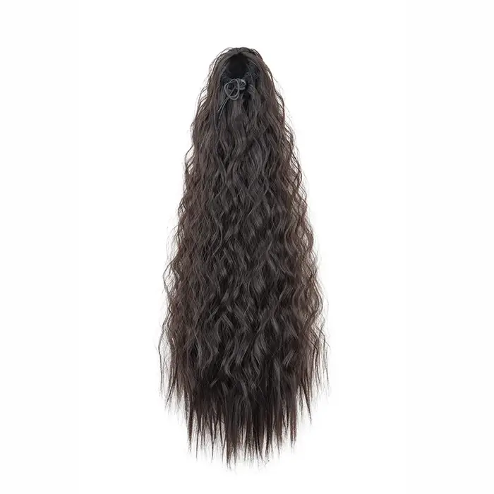 22 pouces synthétique longue crépus bouclés queue de cheval Extension de cheveux cordon enveloppé pi