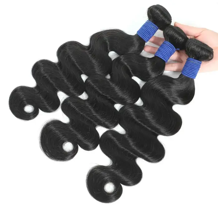 Extensions de cheveux humains brésiliens Remy non traités, ondulés, double épaisseur, 3 ou 4 paquets