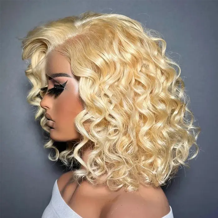 Perruques blondes bouclées 613