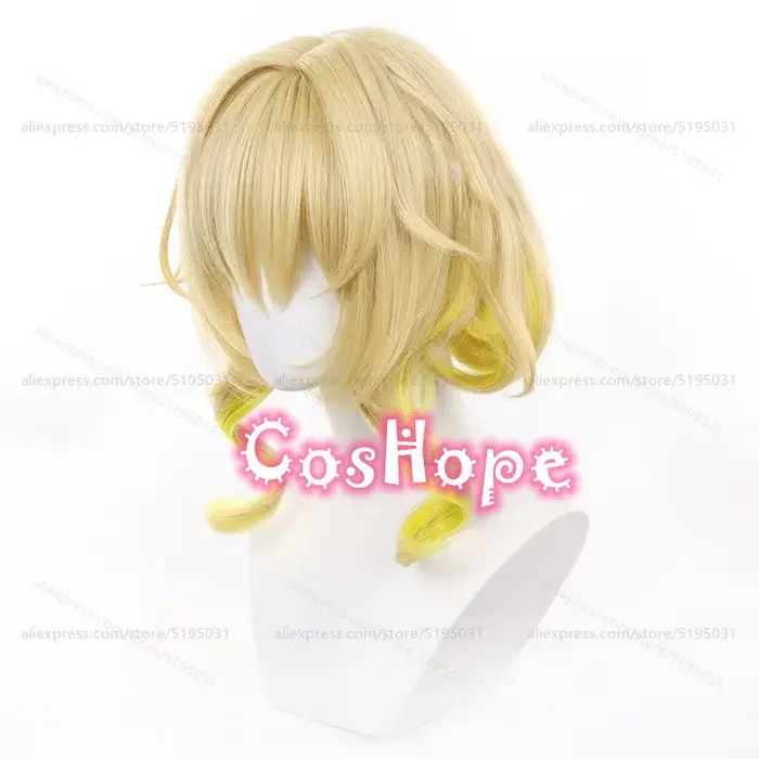 Hbackpack Aglaea-Perruque Cosplay Synthétique Courte Bouclée