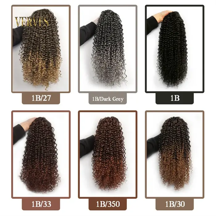 VERVES cordon synthétique bouffant queue de cheval Afro bouclés 16 pouces Extension de cheveux pince en Pontail