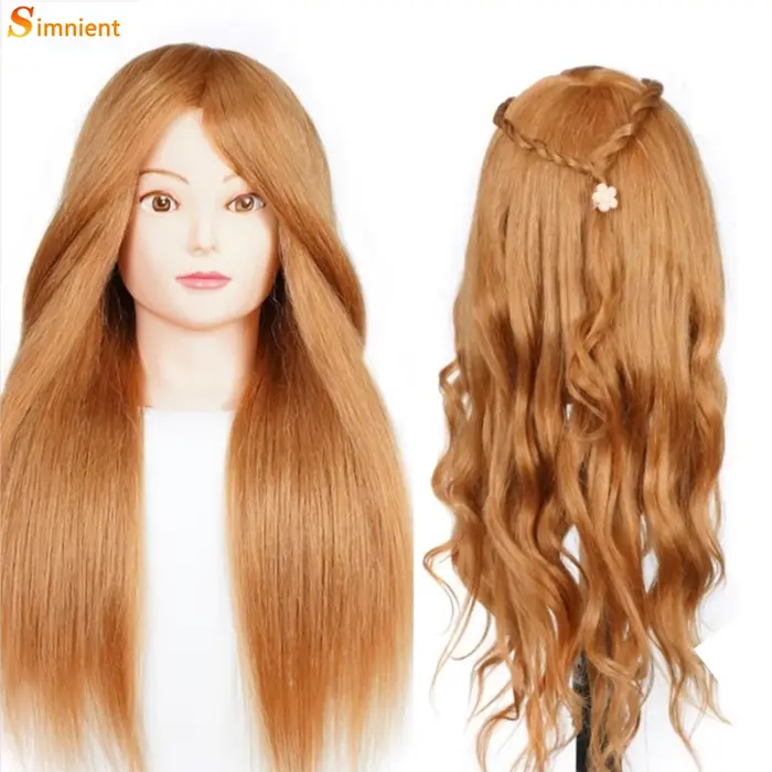 Kit de tête de mannequin pour la pratique de la coiffure, 85% vrais cheveux, tête de beurre, formation professionnelle, coiffage, chaud, boucle, fer à lisser