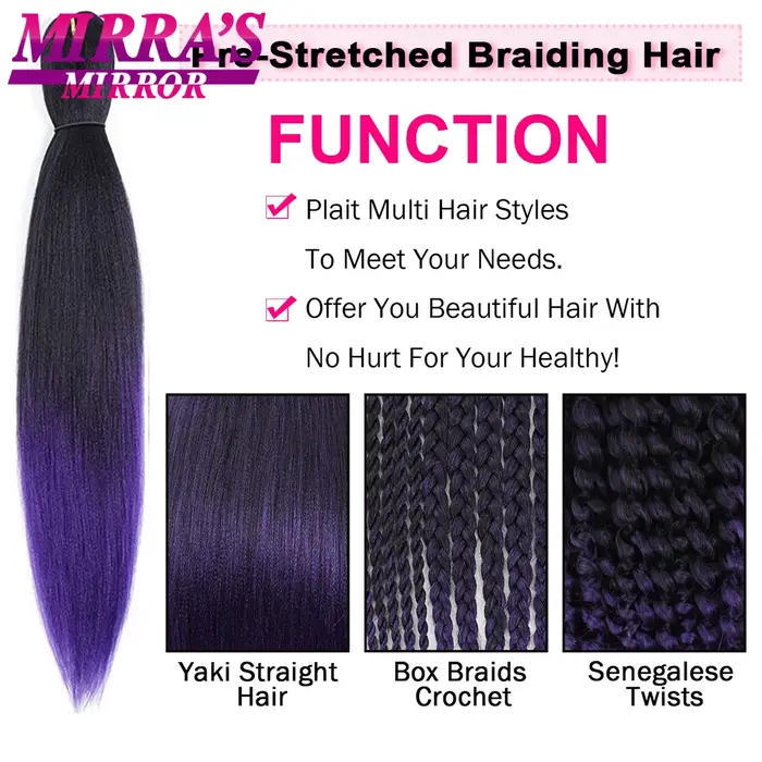 Extensions de cheveux synthétiques pour tresses africaines 20/26 pouces en vrac Yaki droite Jumbo tresse