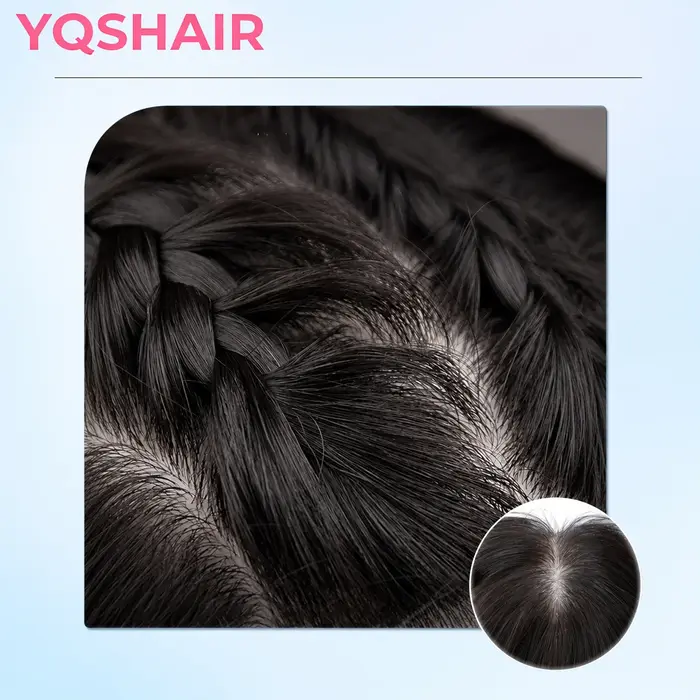 Perruque de cheveux humains en soie 6 "x 6"