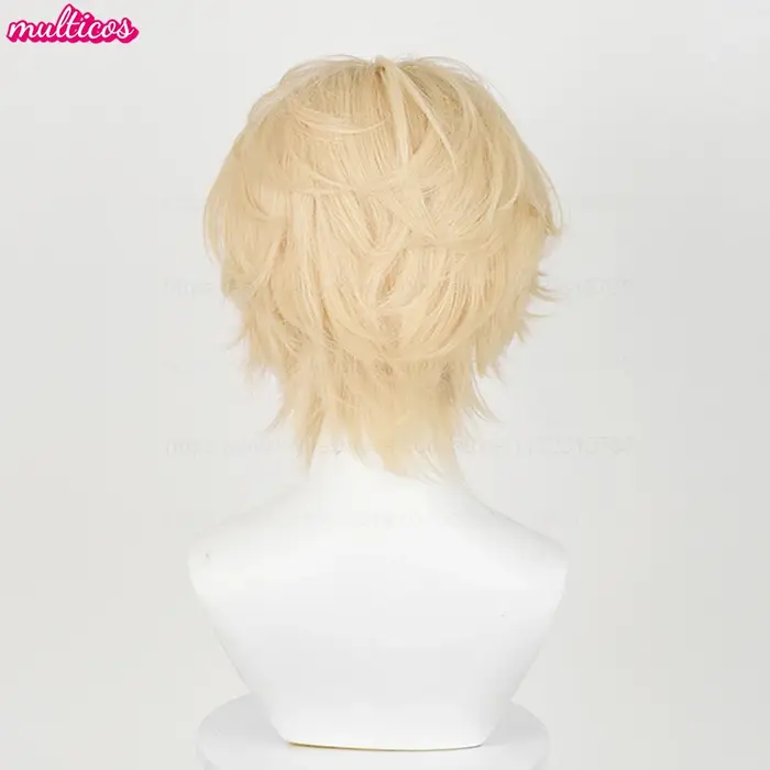Perruque de Cosplay Luka courte Blonde de haute qualité, cheveux synthétiques résistants à la chaleu