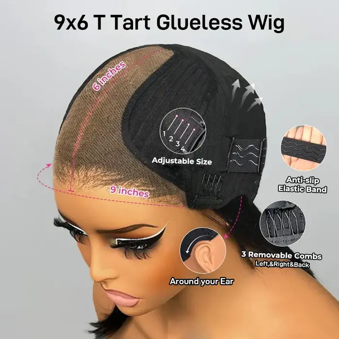 ISEE HAIR 9x6 T partie coupe en couches Bob perruque sans colle Yaki