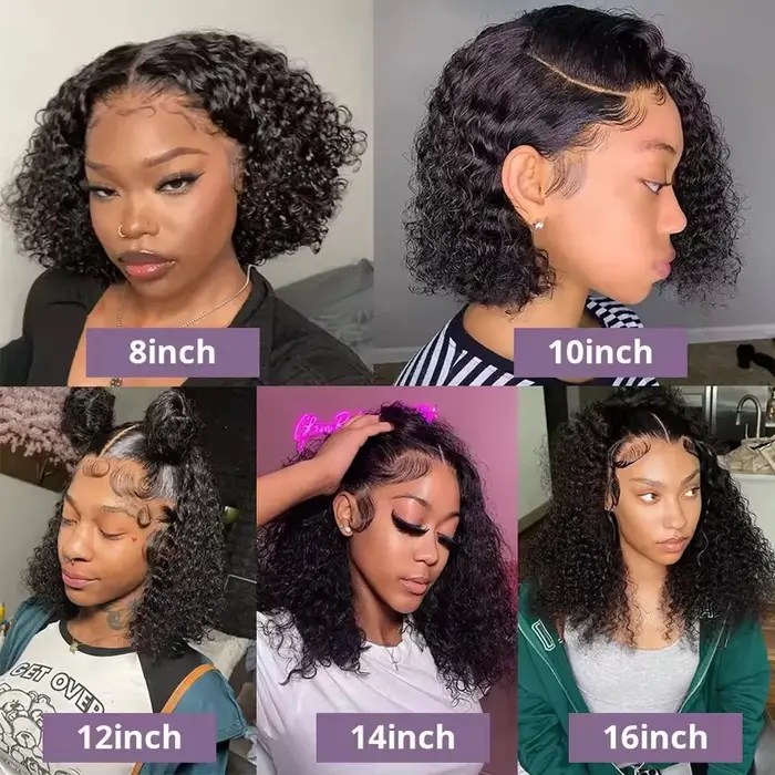 Perruques sans colle à densité 230 %, cheveux humains pré-épilés, perruque frontale en dentelle Deep Wave 13x4, perruques bob Deep Wave en cheveux humains prêtes à porter