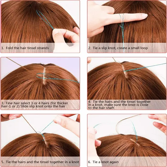 Extensions de cheveux en tinsel (46 pouces