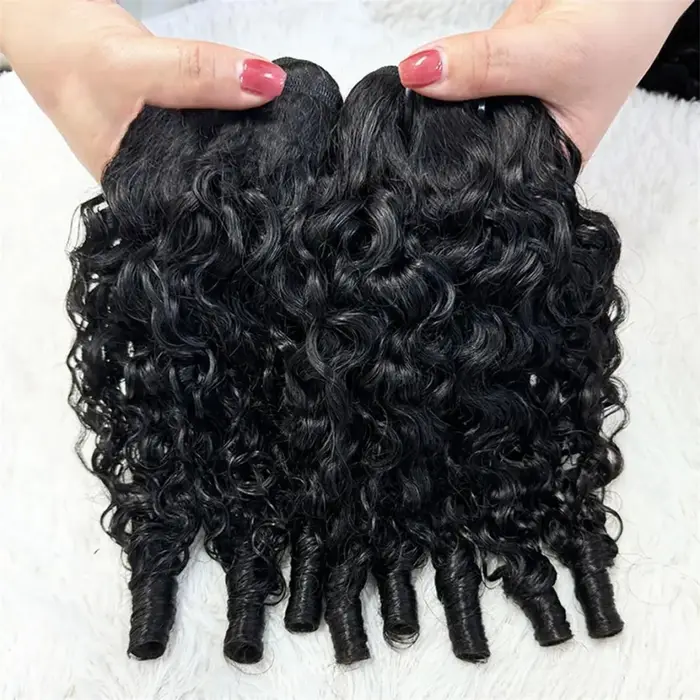 Lots de Cheveux Humains Bouclés Birmans 12A, Ondulés Type 3C4A, Non Traités, Bruts, à Coudre, Doux e