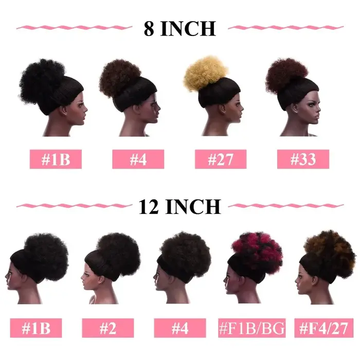 Queue de cheval synthétique Afro Puff pour femmes noires