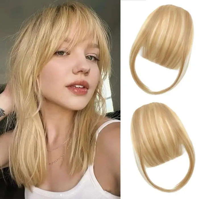 Extensions de cheveux frange à clipser pour femmes
