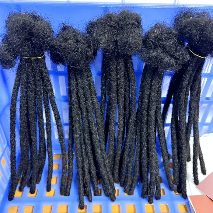 Extensions de dreadlocks naturelles en cheveux humains, 0,6 cm, 4-8 pouces de largeur, entièrement f