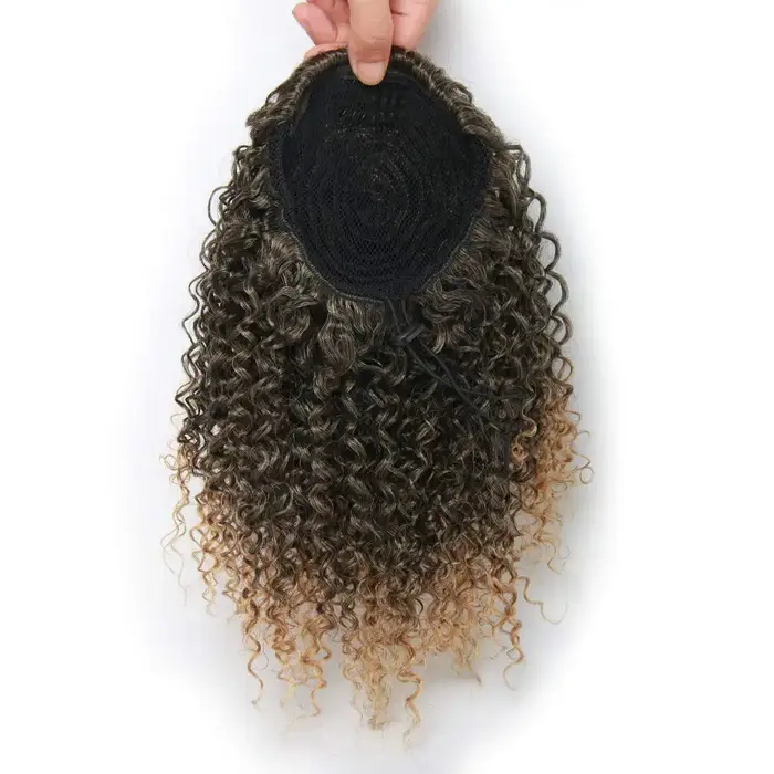 Synthétique court Afro crépus bouclés queue de cheval morceau de cheveux pour afro-américain queue d