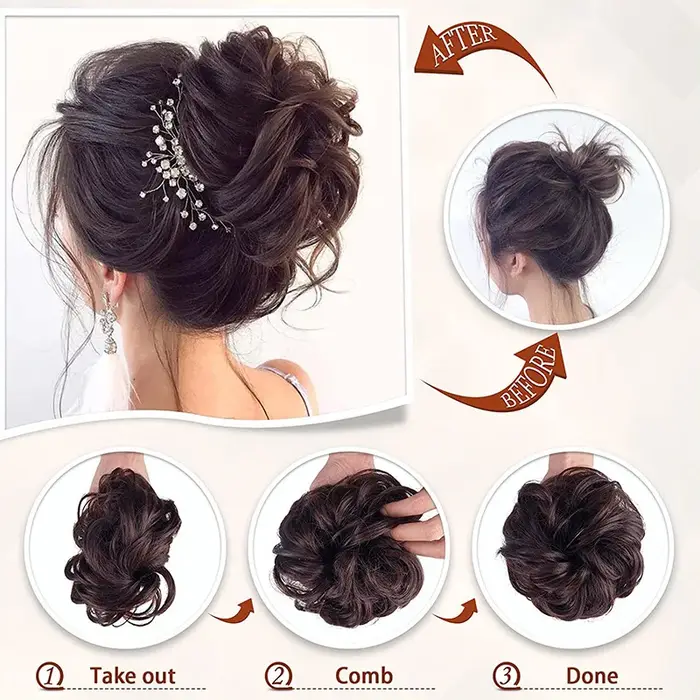 Chignon synthétique Flexible et élastique pour femmes