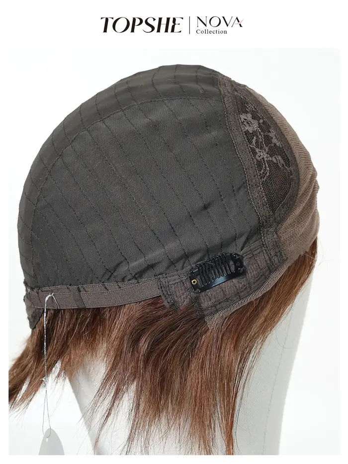 Perruque courte bob 100% cheveux humains réels #