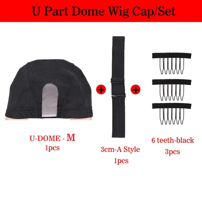 Plussign – bonnet de perruque en U, 2x4 pouces, avec bande élastique, pour la fabrication de perruqu
