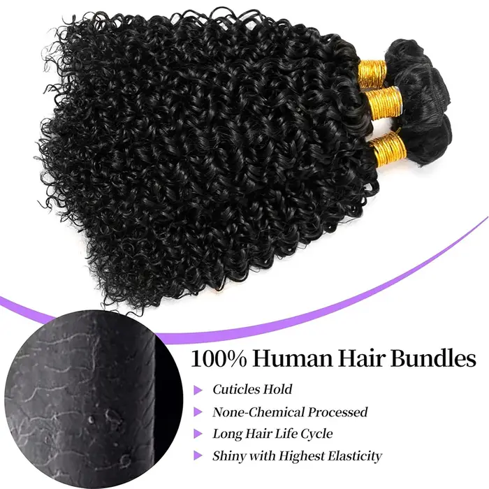 Cheveux Afro courts crépus bouclés 3 paquets traiter