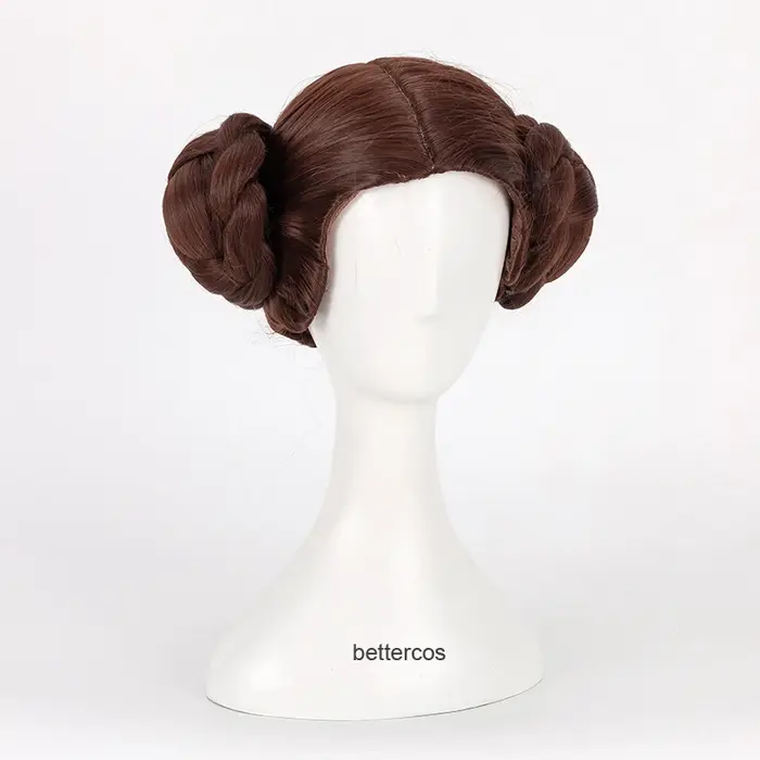 Perruque de Cosplay synthétique princesse Leia Organa Solo