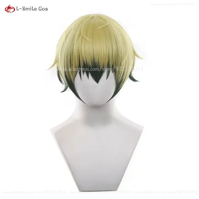 Perruque de Cosplay Zenin Naoya, 30cm, vert noir/jaune noir, pour hommes, perruque de Cosplay Anime,