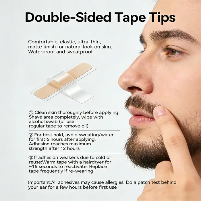 Fausse barbe complète avec pattes d'ange pour hommes