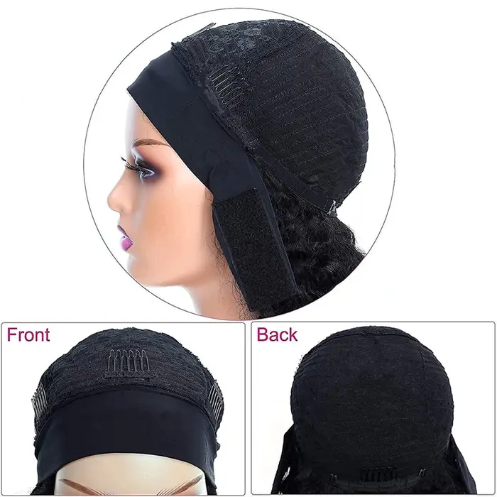 Perruque Courte Bob Frisée Kinky avec Bandeau