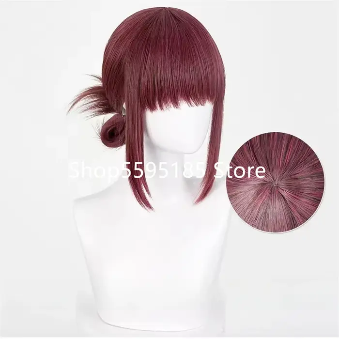 Perruque de cosplay Yamada Anime Rouge bordeaux pour femme