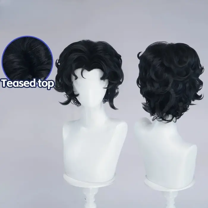 Perruque de cosplay Pierrot Harlequin pour homme, cheveux courts blancs, style Game The Freak Circus