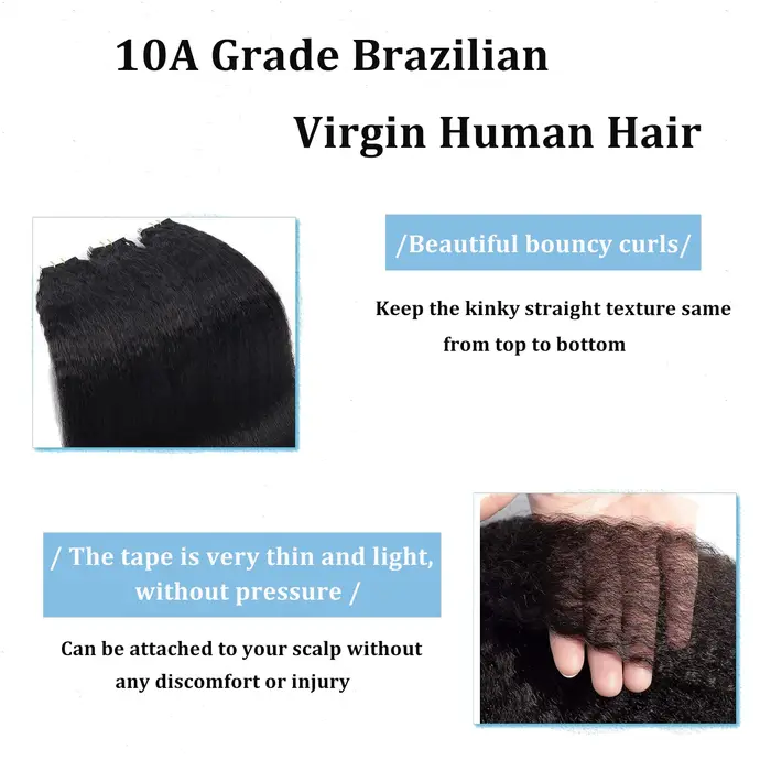 Bande dans les Extensions de cheveux humains crépus droits