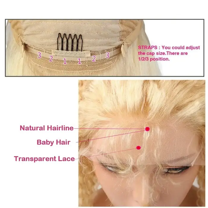 Perruque Cheveux Humains Naturels Blond Platine 613 Ondulés Profonds 13x4 13x6 HD Transparente avec