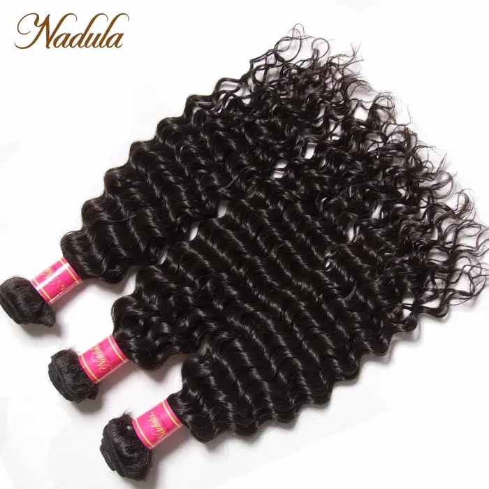 Tissage en lot péruvien Remy naturel Deep Wave-Nadula, cheveux humains, 12-26 pouces, richesse, docu