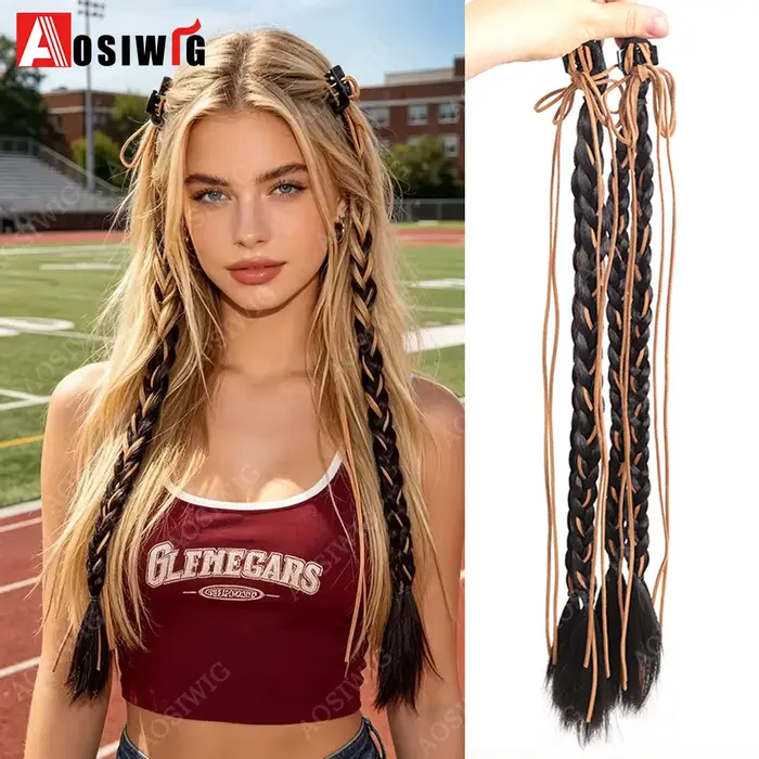 Extensions capillaires synthétiques longues à Clip tressé