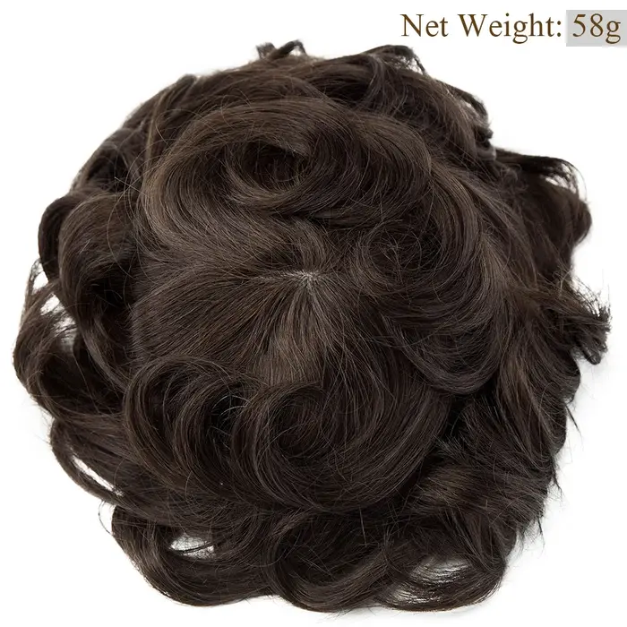 S-noilite-Perruque de Cheveux Naturels pour Homme