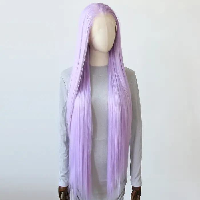 Perruque Lace Front Wig synthétique violet lavande clair