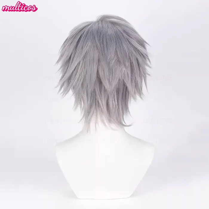 Jusqu'à la perruque de Cosplay Alien Stage Cosplay argent gris résistant à la chaleur cheveux specta