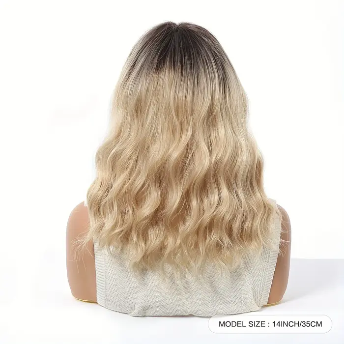 Perruque synthétique ombrée marron à blond