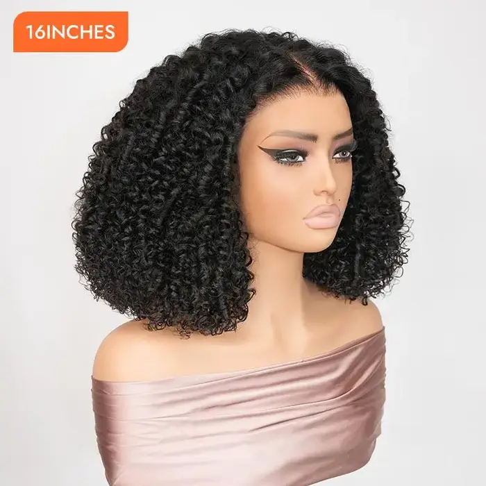 Alipearl cheveux nouvelle vague bouclée perruque sans colle pré blanchi pré coupé 7x5 prêt à sortir 