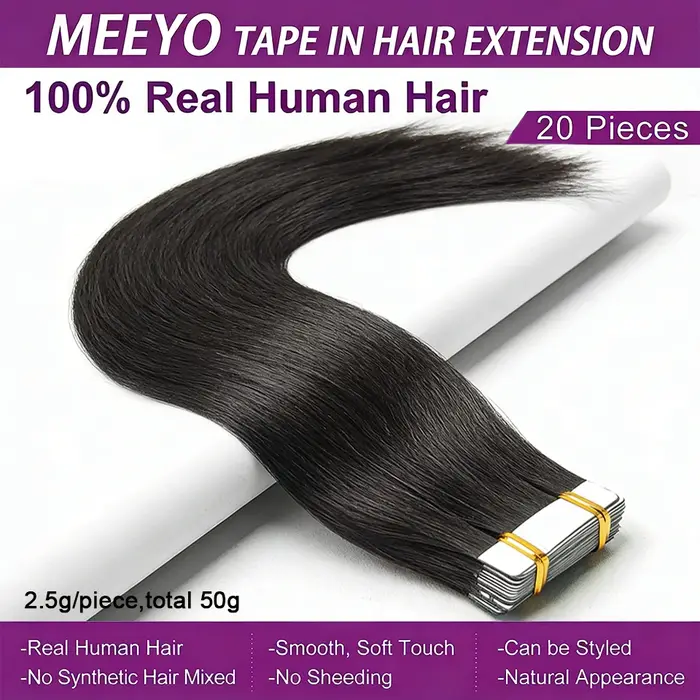 Extensions de cheveux à bandes adhésives
