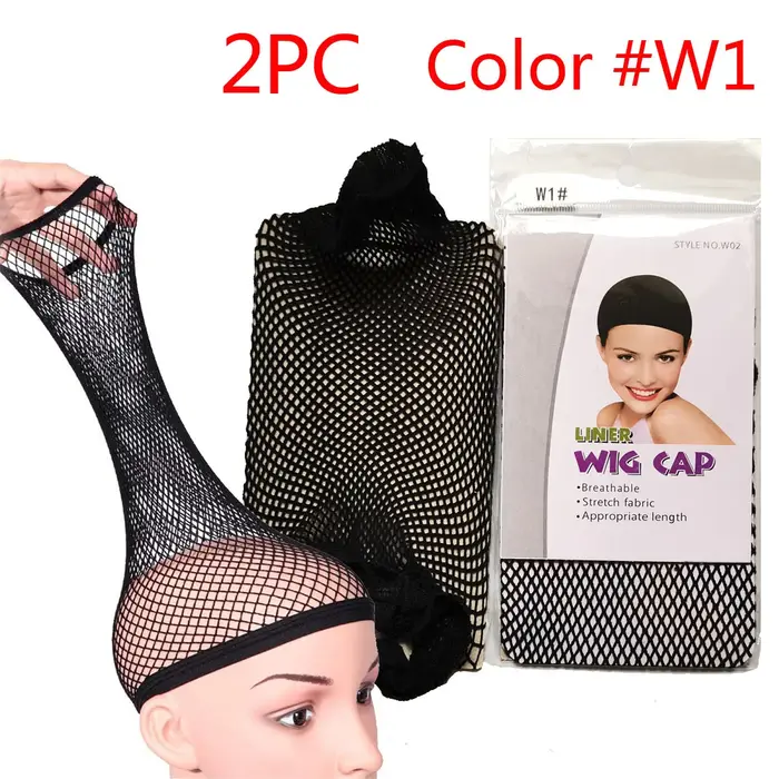 Filets à cheveux supérieurs pour femmes, 2 pièces, bonnets de perruque à extrémité ouverte/fermée, b