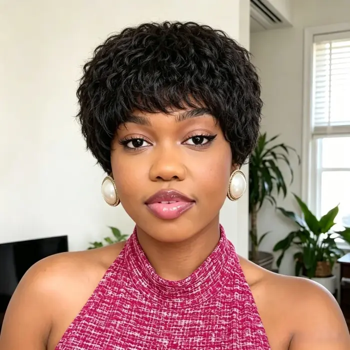 Perruques courtes en cheveux humains