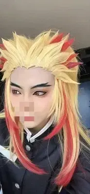 Perruque de cosplay Kyojuro Rengoku