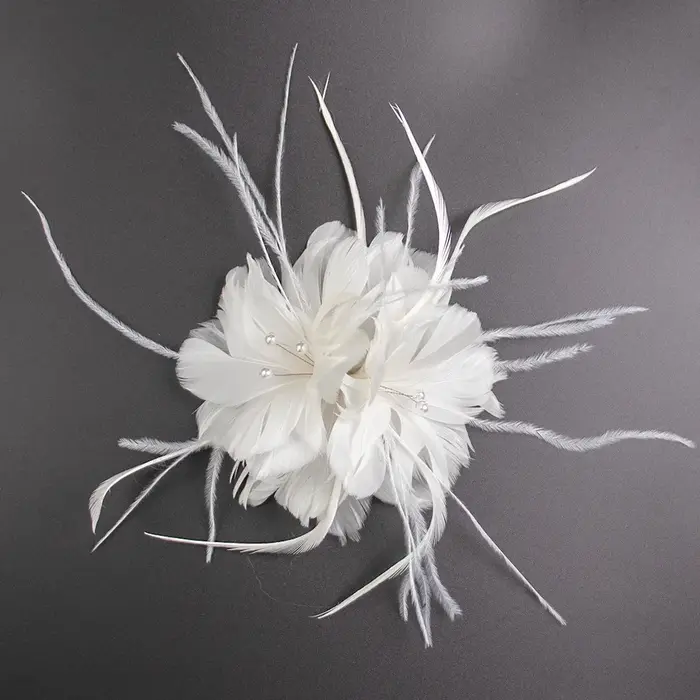 Pinces à Cheveux en Plumes Blanches Faites à la Main, Accessoires de Mode, Pièce de Sauna pour Maria