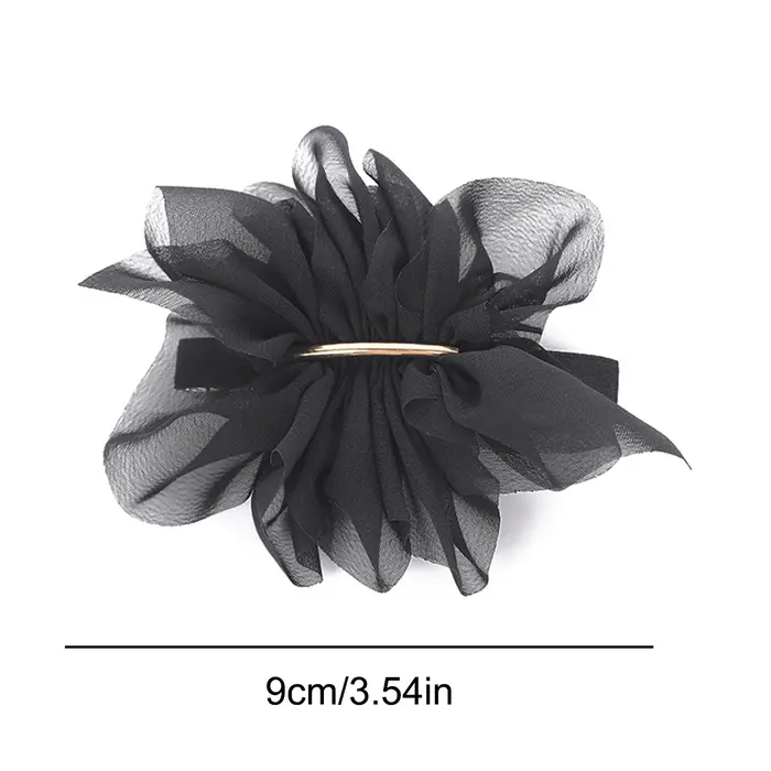 Pince à cheveux fleur en mousseline de soie pour femme