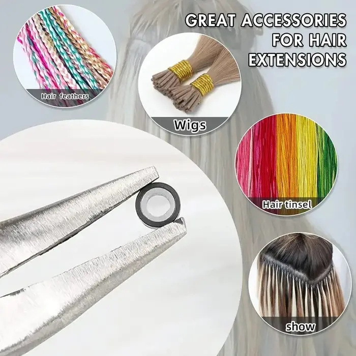 10000 pièces/sac 5mm Micro anneau perles Extensions de cheveux outils